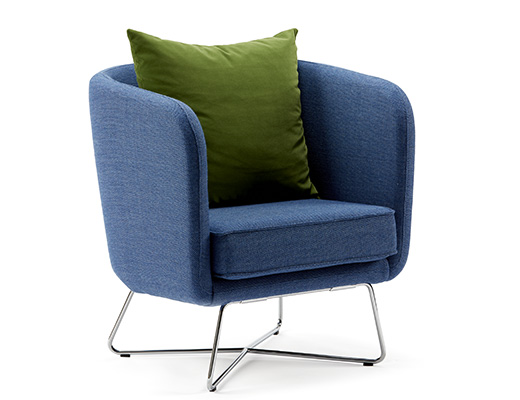 Rockwell Unscripted petite club chair wire base lounge chair seating