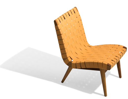 Ochre Sunbrella Webbing Teak Frame Outdoor lounge chair