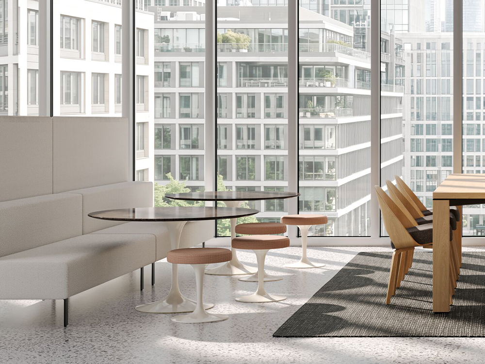 Saarinen Dining Table and Tulip Stools
