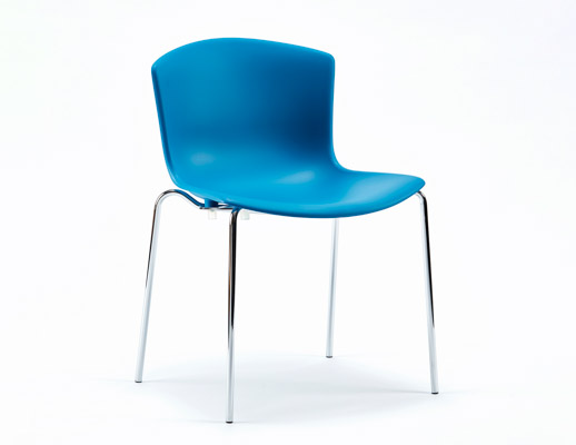 Bertoia molded shell side chair stacking base